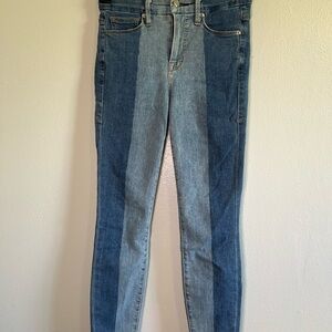 Good American Skinny Two-Tone Jeans